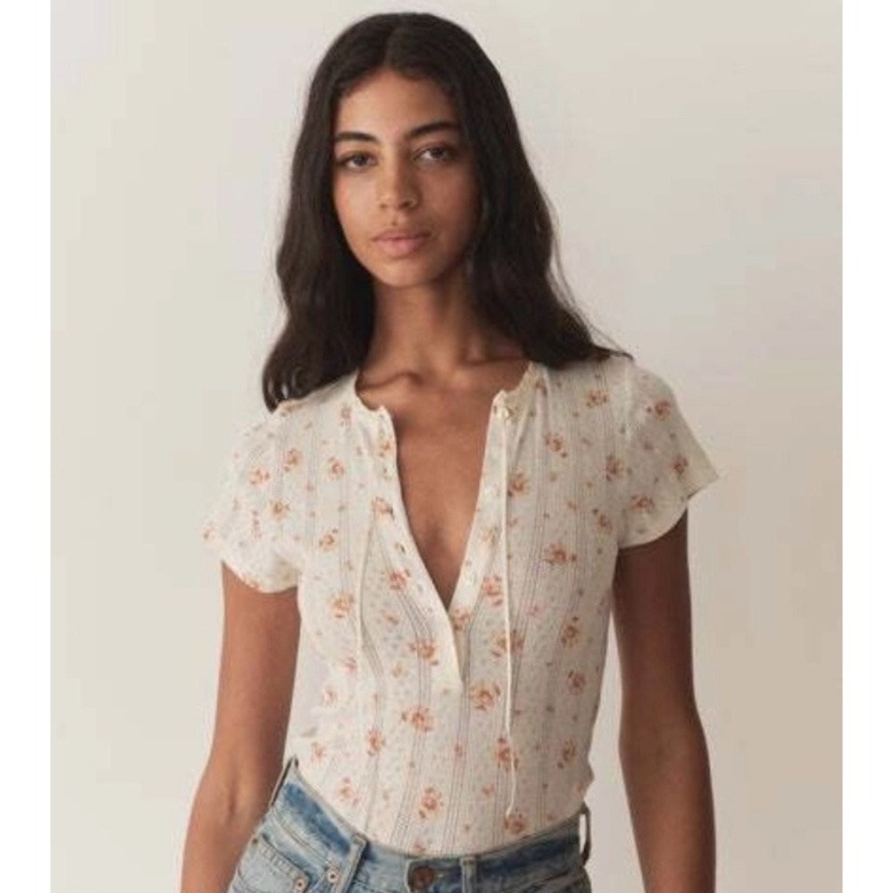 Doen Womens Bric Brac Tee Size XS Frances Marigold